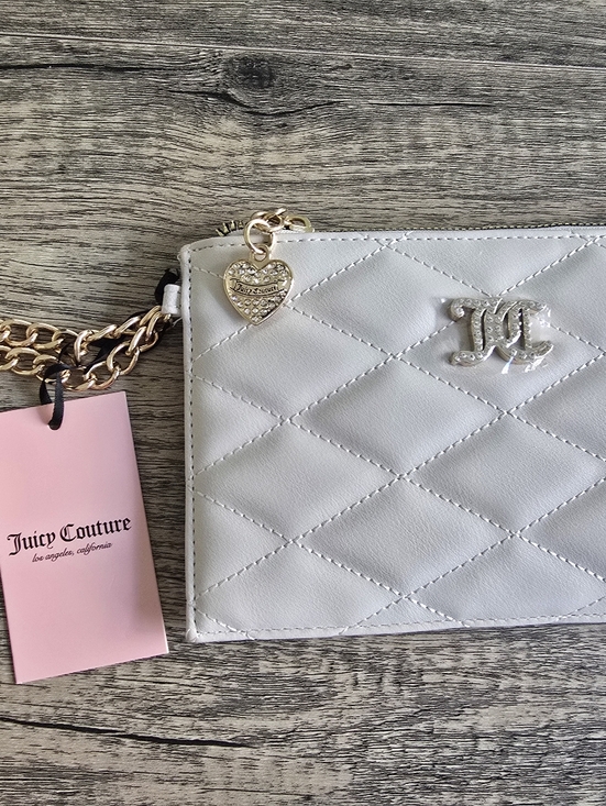 Juicy Couture Handbags - Juicy Couture White Quilted Wristlet with Gold Accents
